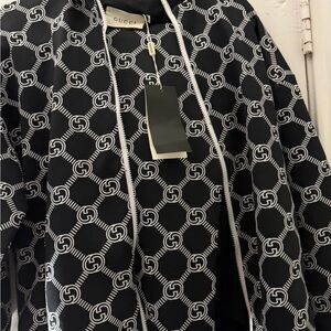 Gucci Monochrome Chain Pattern Hoodie
